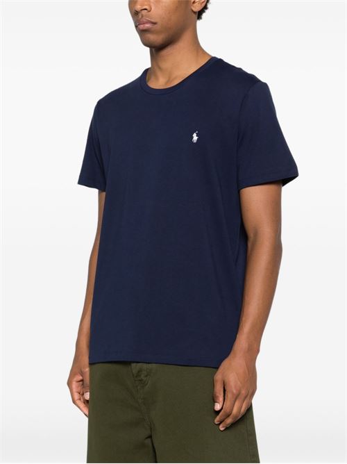 T-shirt uomo navy con logo ricamato POLO RALPH LAUREN | 714844756007